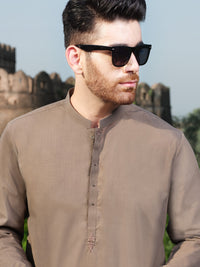 Brown Blended Kameez Shalwar - AL-KS-2566