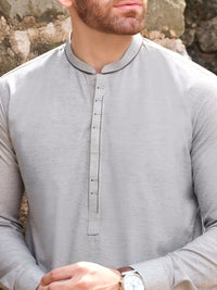 Grey Blended Kameez Shalwar - AL-KS-2570