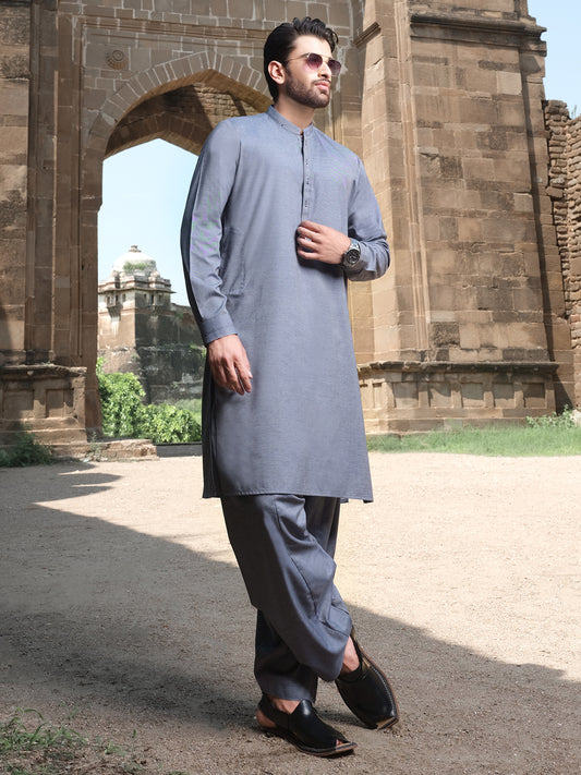 Blue Blended Kameez Shalwar - AL-KS-2577