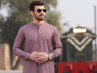 Plum Blended Kameez Shalwar - AL-KS-2593