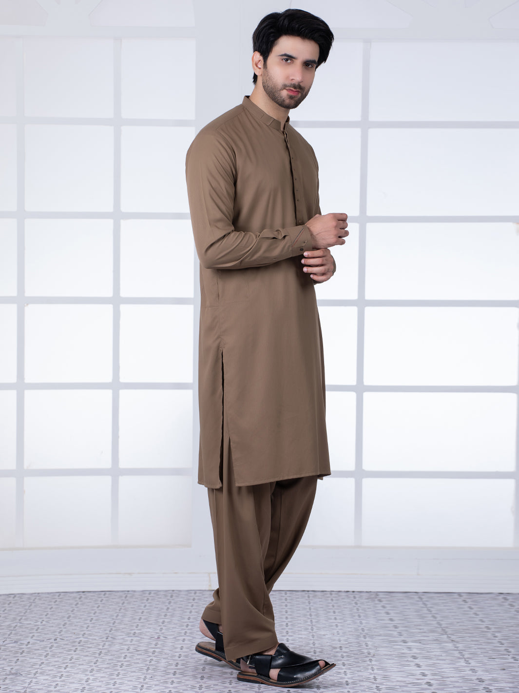 Brown Kameez Shalwar - AL-KS-2802