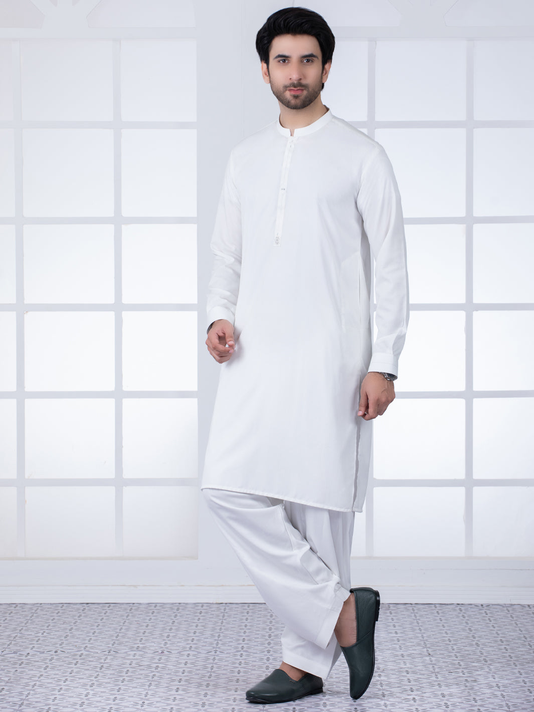 White Kameez Shalwar - AL-KS-2804