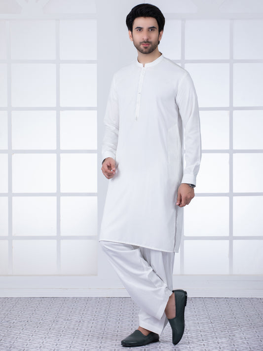 White Kameez Shalwar - AL-KS-2804