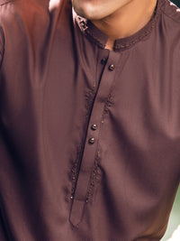 Brown Blended Kameez Shalwar - AL-KS-2893