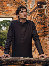 Brown Blended Kameez Shalwar - AL-KS-2911