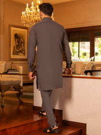Grey Blended Kurta Trouser - AL-KT-2686