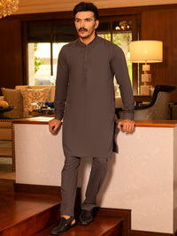 Grey Blended Kurta Trouser - AL-KT-2686