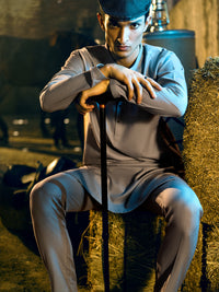 Light Green Blended Kurta Trouser - AL-KT-2733