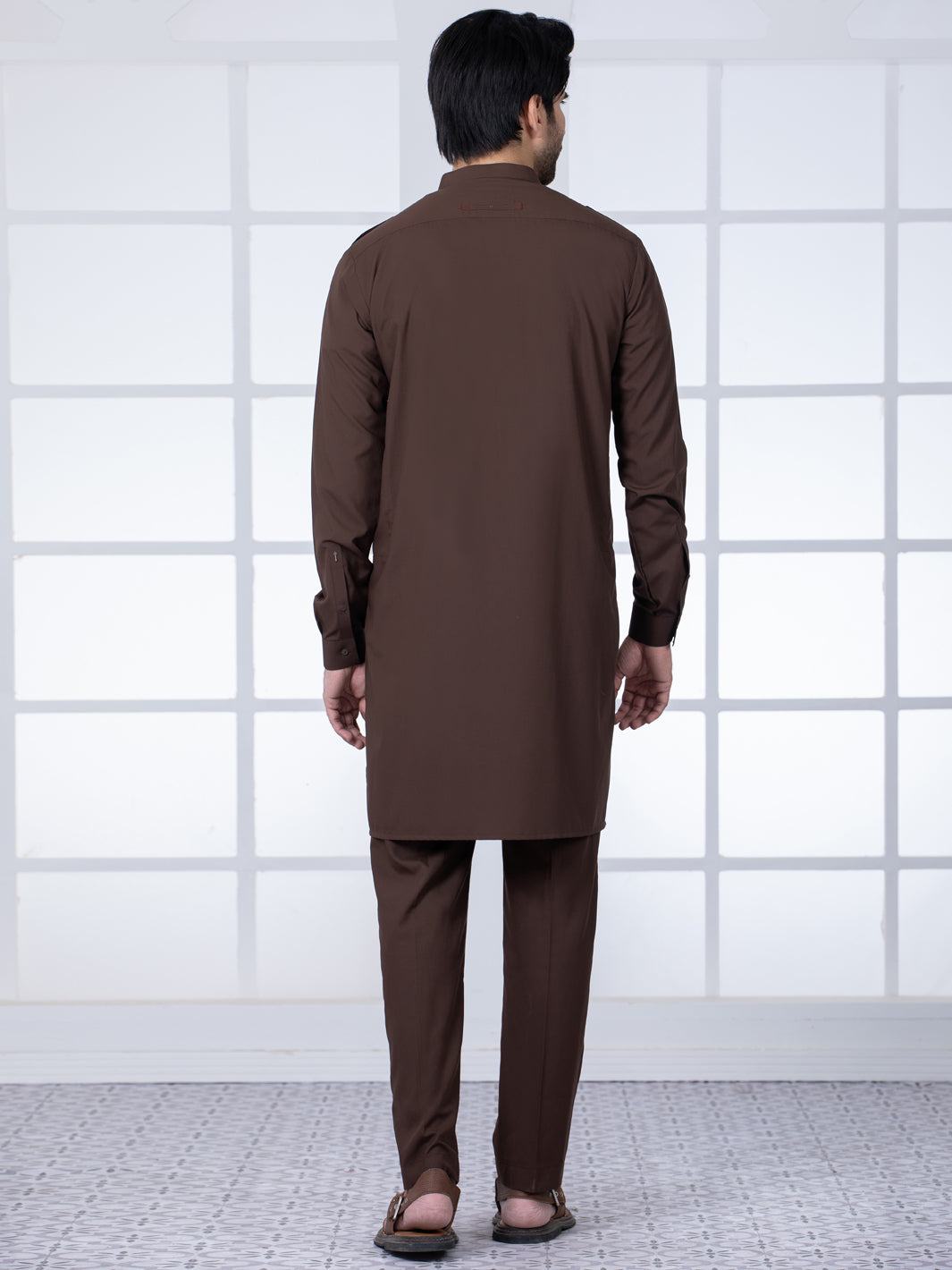 Brown Blended Kurta Trouser - AL-KT-2810