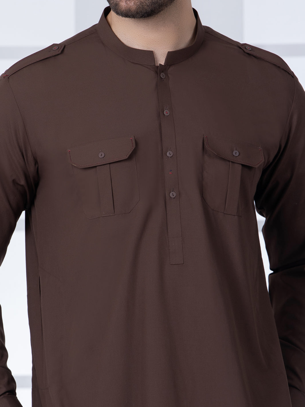 Brown Blended Kurta Trouser - AL-KT-2810