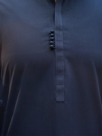 Navy Blue Blended Kurta Trouser - AL-KT-2828