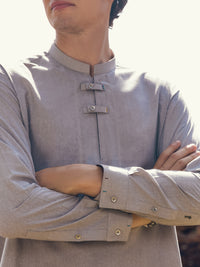 Light Grey Blended Kurta Trouser - AL-KT-2906