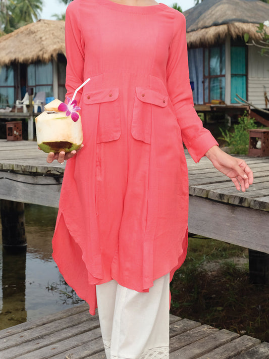 Orange Jacquard Tunic - LK-661