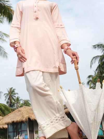 Peach Jacquard Tunic - LK-663