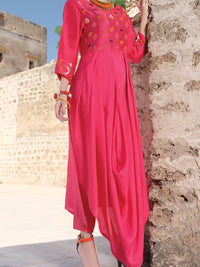 Pink Raw Silk Tunic - LK-703
