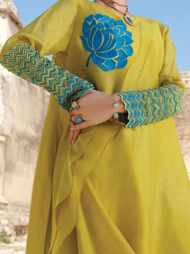 Light Green Raw Silk Tunic - LK-704