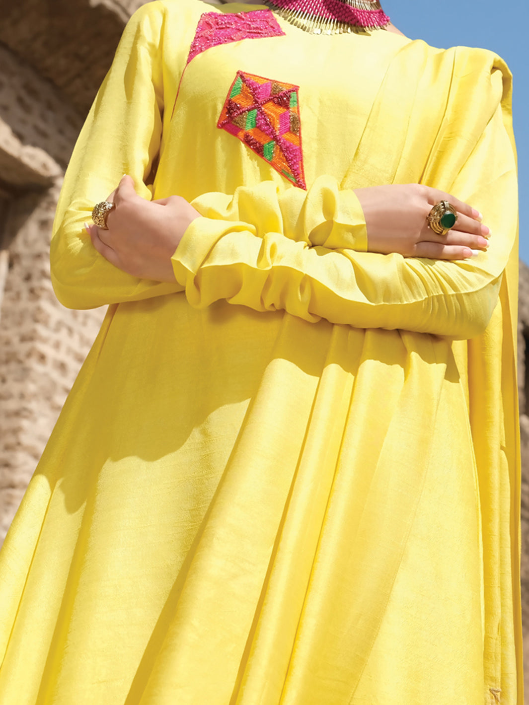 Yellow Raw Silk Tunic - LK-705