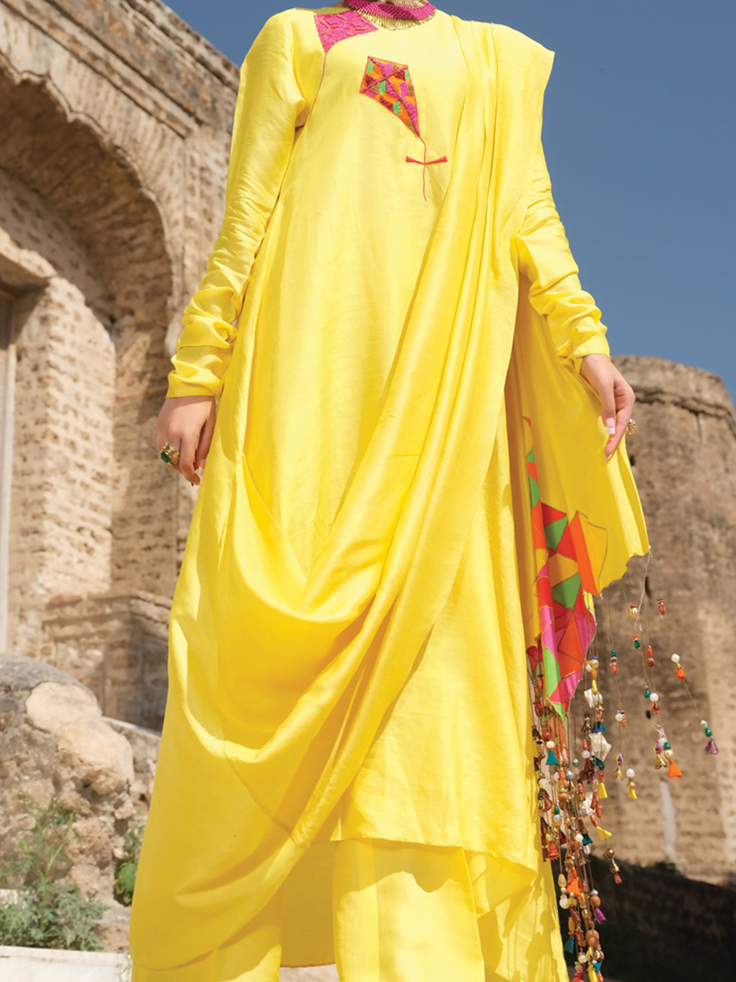 Yellow Raw Silk Tunic - LK-705