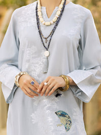 Sky Blue Jacquard Tunic - AL-LK-893