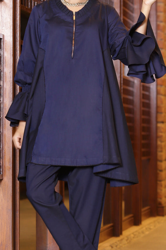 Blue Denim 2Pc Formal Stitched - AL-LKS-194