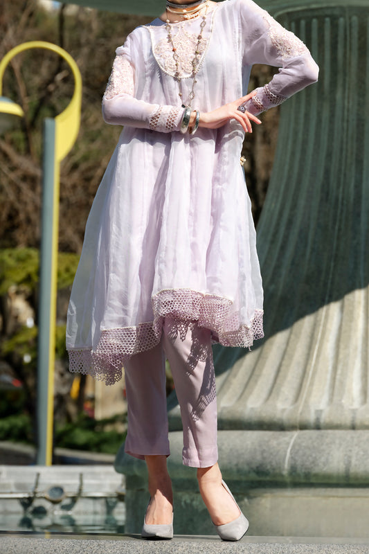 Light Purple Organza 2Pc Stitched - LKS-651