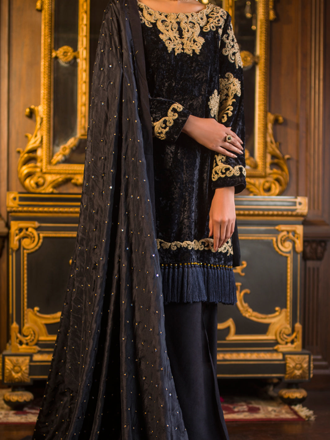 Black Velvet 3 Piece Formal Suit - LS-234