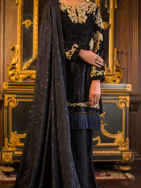 Black Velvet 3 Piece Formal Suit - LS-234