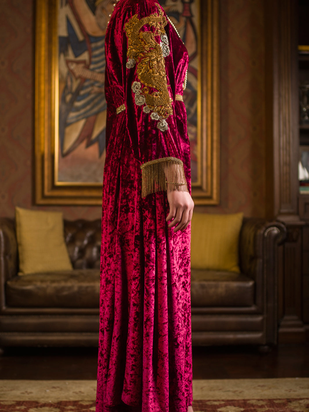 Maroon Velvet 2 Piece Formal Suit - LS-236