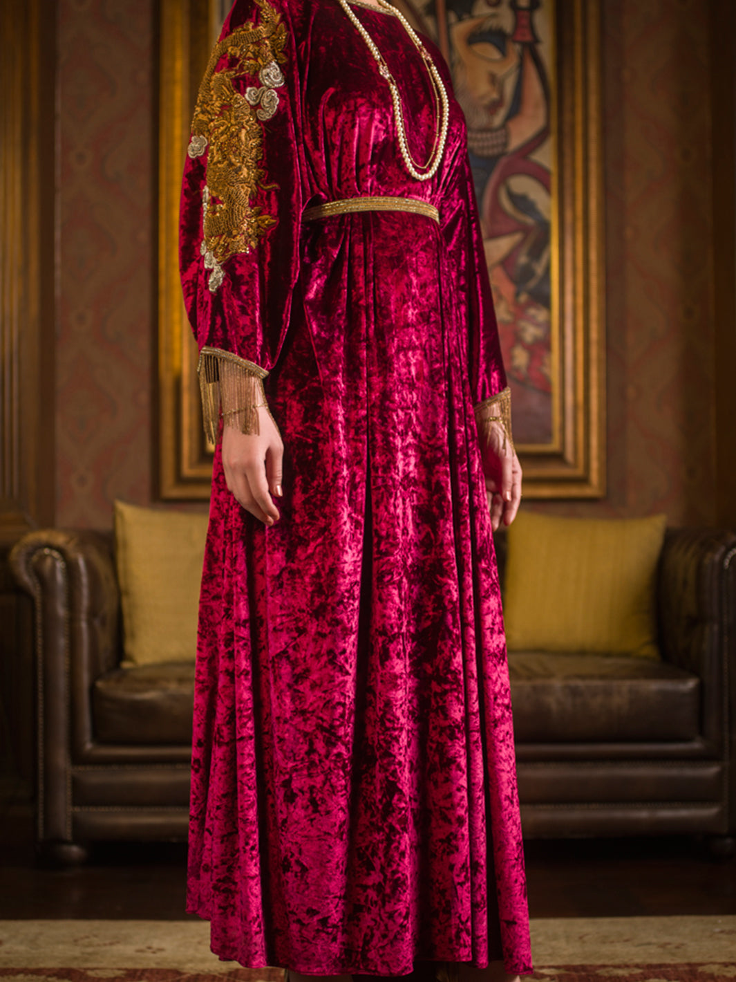 Maroon Velvet 2 Piece Formal Suit - LS-236