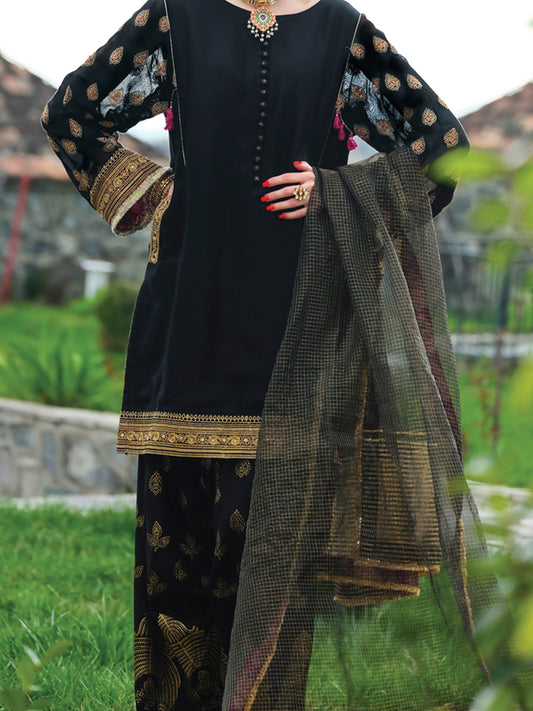 Black Viscose 3 Piece Formal Suit - LS-241
