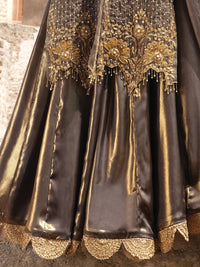Gold Banarsi 3 Piece Formal Suit - LS-244