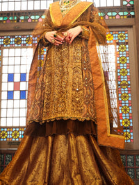 Golden Viscose 3 Piece Unstitched Formal - LS-UN-250