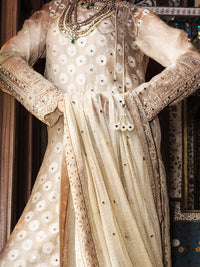 Beige Organza 3 Piece Formal Suit - LS-253