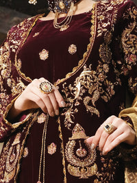 Maroon Velvet 3 Piece Formal Suit - LS-271