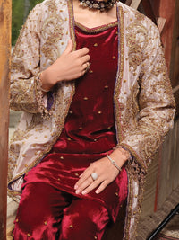 Rose Pink Velvet 2 Piece Formal Suit - LS-272