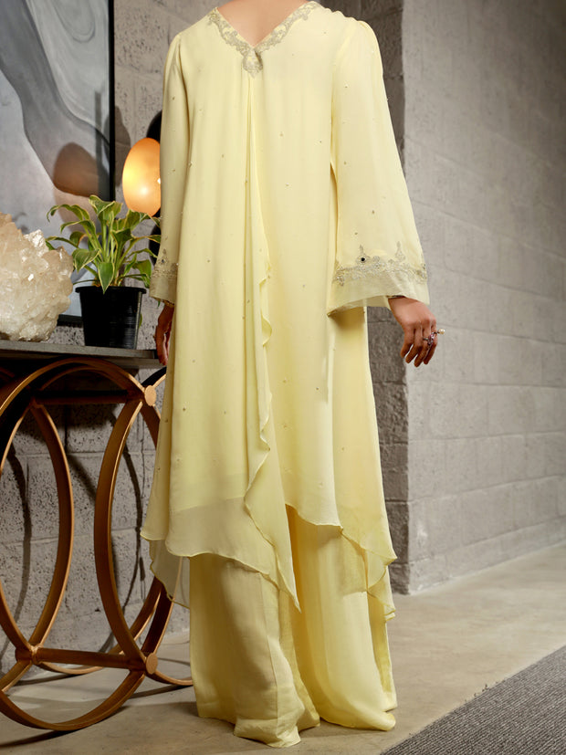 Lime Yellow 2 Piece Formal Stitched - AL-2PS-LS-336