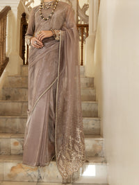 Beige Shimmer Net 2 Piece Formal Unstitched - AL-2PS-LS-UN-355