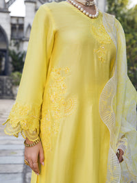 Lemon Dola Silk 3 Piece Formal Unstitched - AL-3PS-LS-UN-398