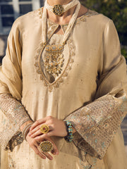 Beige Dola Silk 3 Piece Formal Stitched - AL-3PS-LS-399