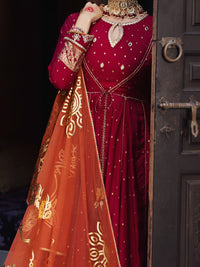 Red Golden Booti 3Pc Formal Stitched - AL-3PS-LS-405