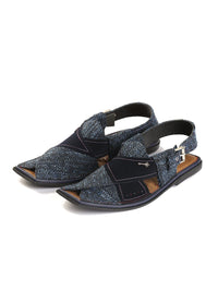 Blue Peshawari Chappal - MFW-FB-044