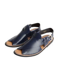 Blue Peshawari Chappal - AL-MFW-HC-092