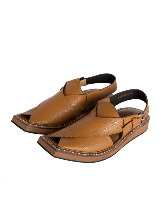 Brown Leather Peshawari Chappal - MFW-HCK-072