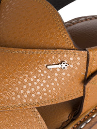 Brown Leather Peshawari Chappal - MFW-HCK-072