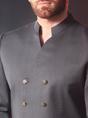 Grey Cotton Prince Coat  - AL-PCS-020