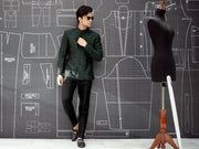 Dark Green Blended Fabric Prince Coat  - AL-PCS-025