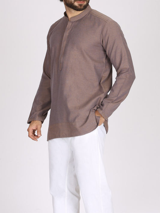 Light Purple Cotton Short Kurta - AL-SK-003