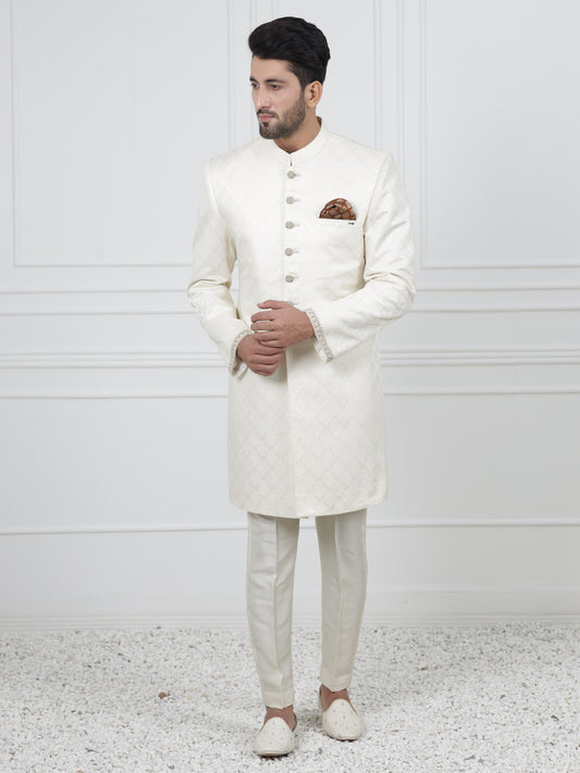 Off White Men Sherwani - AL-SW-124