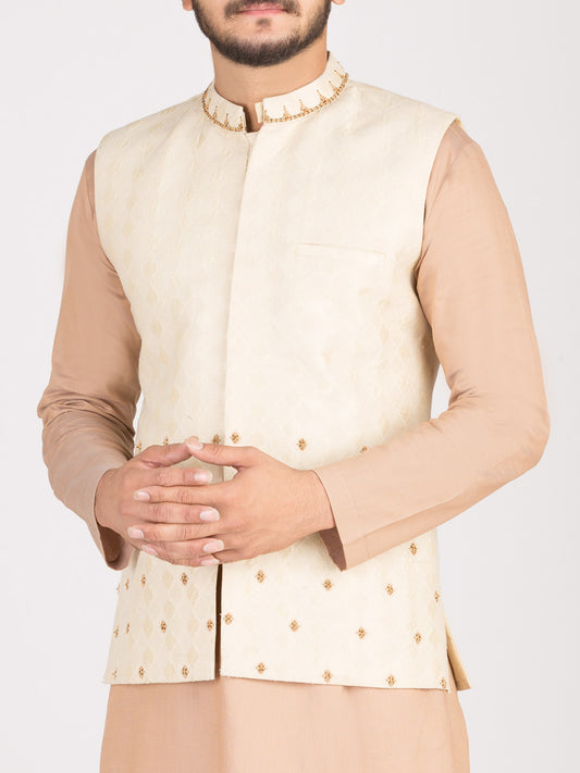 Cream Blended Waistcoat - AL-WC-292