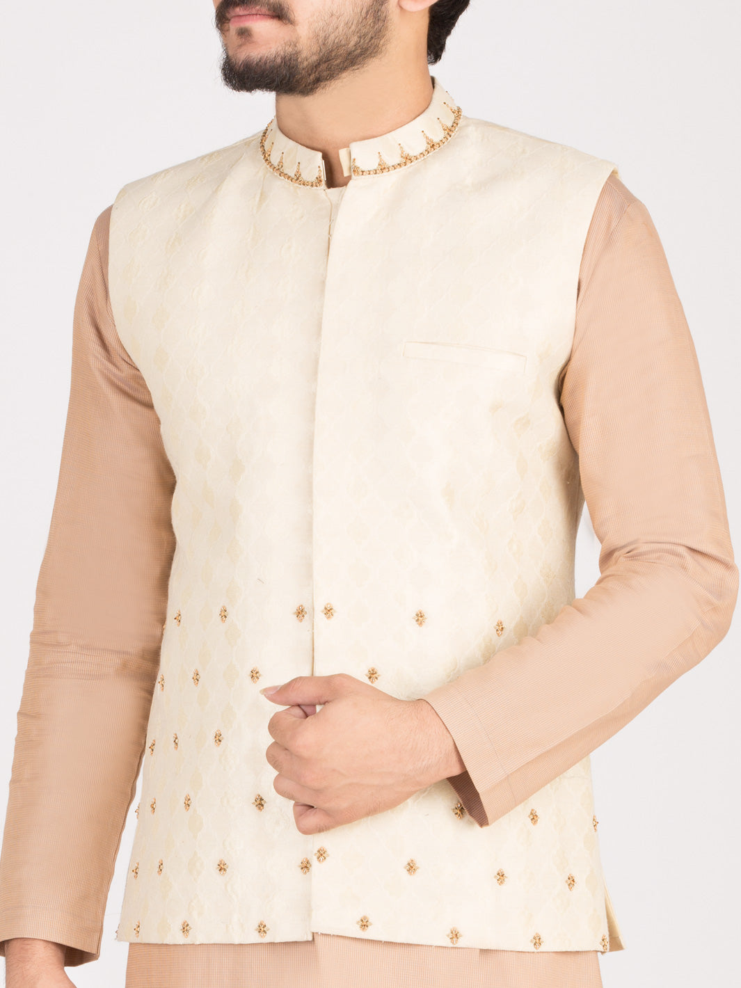 Cream Blended Waistcoat - AL-WC-292